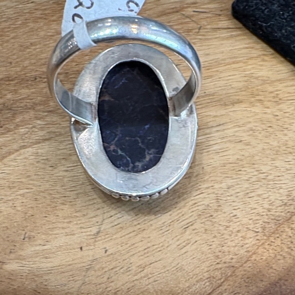 Sterling silver, large oval, lapis lazuli, ring Navajo vintage - Picture 4 of 7